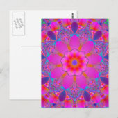 Rosa und Lila Psychedelic Mandala Postkarte (Vorne/Hinten)