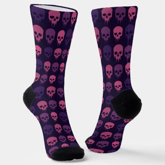 Rosa und Lila Punisher Crew Socken (Gewinkelt)