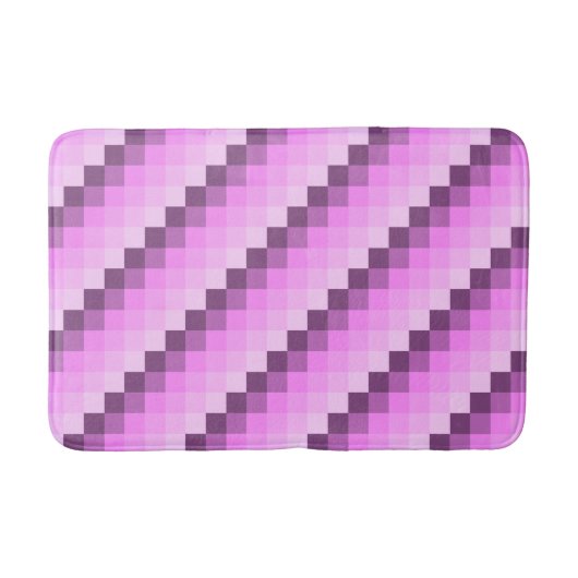 Rosa und Lila Quadrate Badematte (Vorderseite)