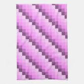 Rosa und Lila Quadrate Geschirrtuch (Vertikal)