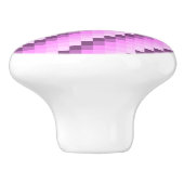 Rosa und Lila Quadrate Keramikknauf (Seitenansicht)