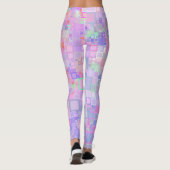 Rosa und Lila Quadrate Leggings (Rückseite)
