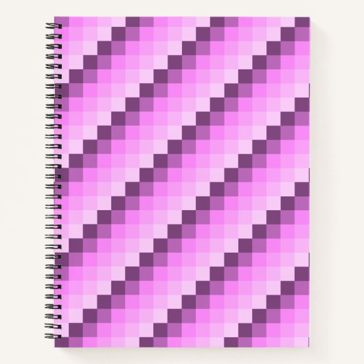 Rosa und Lila Quadrate Notizbuch (Vorderseite)
