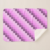 Rosa und Lila Quadrate Sherpadecke (Vorderseite (Horizontal))
