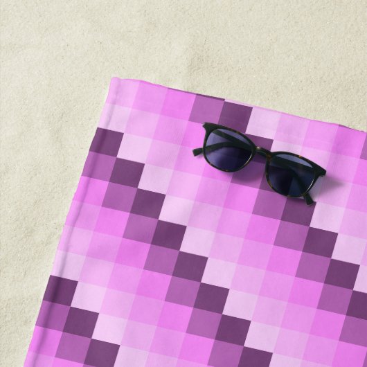 Rosa und Lila Quadrate Strandtuch (Beispiel)