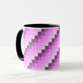 Rosa und Lila Quadrate Tasse (Vorderseite Links)