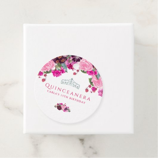 Rosa und Lila Quinceanera Geschenkanhänger (Beispiel)