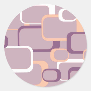 Rosa und Lila Retro-Aufkleber Runder Aufkleber