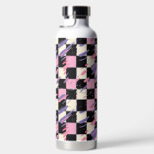 Rosa und lila retro karierte Flasche oder Tumbler (Rechts)