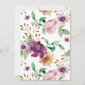 Rosa und Lila Rose Beerdigung des Lebens Einladung (Rückseite)