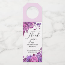 Rosa und lila Rose. Blumenhochzeit vielen Dank