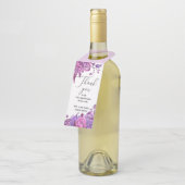 Rosa und lila Rose. Blumenhochzeit vielen Dank Flaschenanhänger (Angewinkelt)