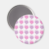 Rosa und lila Rose Blumenmuster Magnet (Vorderseite/Rückseite)