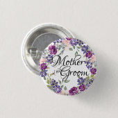 Rosa und Lila Rose Blumenmutter am Boden Button (Vorne & Hinten)