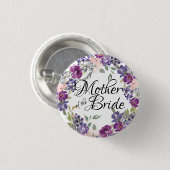 Rosa und Lila Rose Blumenmutter Button (Vorne & Hinten)