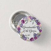 Rosa und Lila Rose Blütengroßmutter am Boden Button (Vorne & Hinten)