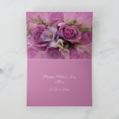 Rosa und Lila Rose Bouquet Mutter Tageskarte Karte (Innenseite)