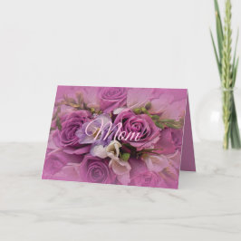 Rosa und Lila Rose Bouquet Mutter Tageskarte Karte