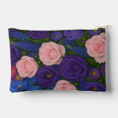 Rosa und Lila Rose Druckausschnitt Nähtasche Zubehörtasche (Rückseite)