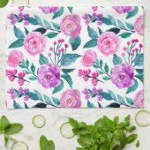 Rosa und lila Rose Geschirrtuch (Gefaltet)