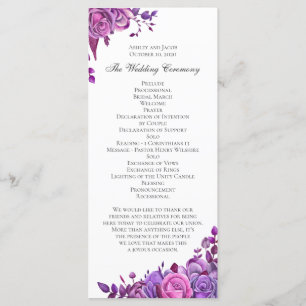 Rosa und lila Rose. Hochzeitlila-Blume Programm