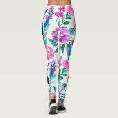 Rosa und lila Rose Leggings (Rückseite)