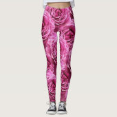 Rosa und lila Rose Leggings (Vorderseite)