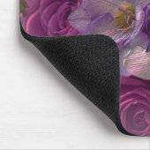 Rosa und Lila Rose Mausknöpfe Mousepad (Ecke)