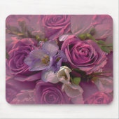 Rosa und Lila Rose Mausknöpfe Mousepad (Vorne)