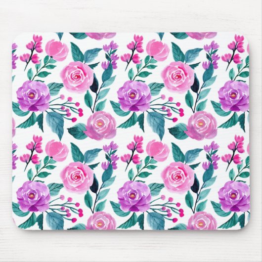 Rosa und lila Rose Mousepad (Vorne)