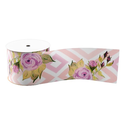 Rosa und Lila Rose Ripsband (Spule)
