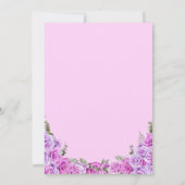 Rosa und Lila Rose & Silver Tiara Quinceanera Einladung (Rückseite)