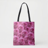 Rosa und lila Rose Tasche (Vorderseite)