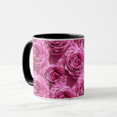 Rosa und lila Rose Tasse (Vorderseite Links)