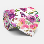 Rosa und Lila Rose Trauzeugen Neck Tie Krawatte (Gerollt)