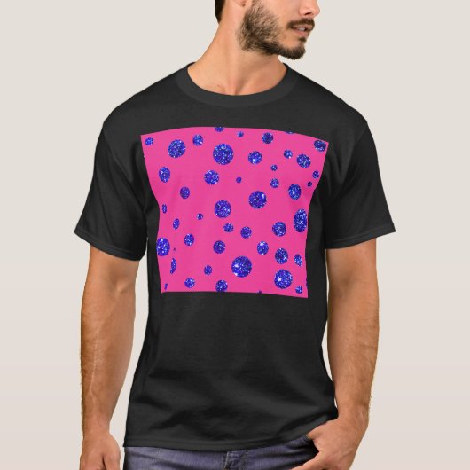Rosa und lila Schein-Polka-Punkt-Spaß T-Shirt (Vorderseite)