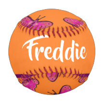 Rosa und lila Schmetterlinge auf Orange