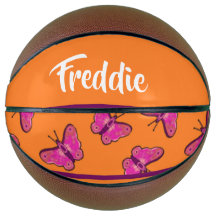 Rosa und lila Schmetterlinge auf Orange