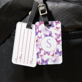 rosa und Lila Schmetterlinge Gepäckanhänger