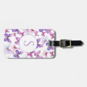 rosa und Lila Schmetterlinge Gepäckanhänger (Vorderseite horizontal)