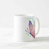 Rosa und Lila Schmetterlinge Kaffeetasse (VorderseiteRechts)