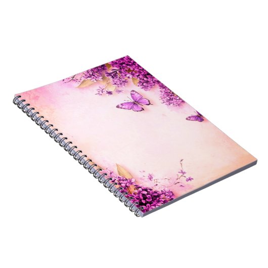 Rosa und Lila Schmetterlinge Notizblock (Rechte Seite)