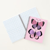 Rosa und Lila Schmetterlinge Notizblock (Innenseite)