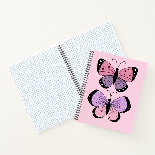 Rosa und Lila Schmetterlinge Notizblock (Innenseite)