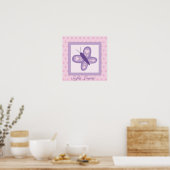 Rosa und Lila Schmetterlinge Poster (Küche)