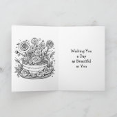 Rosa und Lila Schmetterlinge und Blume Geburtstag Karte (Innenseite)