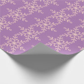 Rosa und Lila Schneeflocken Geschenkpapier (Ecke)