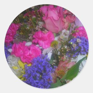 rosa und lila Schönheit Runder Aufkleber