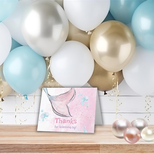 Rosa und lila Schwanz Dankeskarte