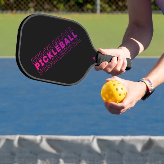 Rosa und Lila schwarzes Pickleball Schläger (InSitu)
